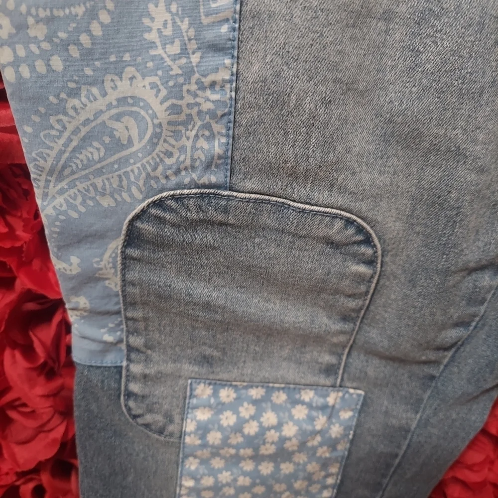 Justice NWT Girls Size 14 1/2 Jeans with Patcwork Detail